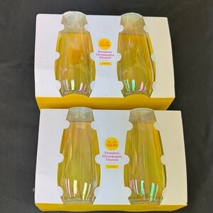 Sun Squad Iridescent Stemless Champagne Glasses 8 total stemless champagne new